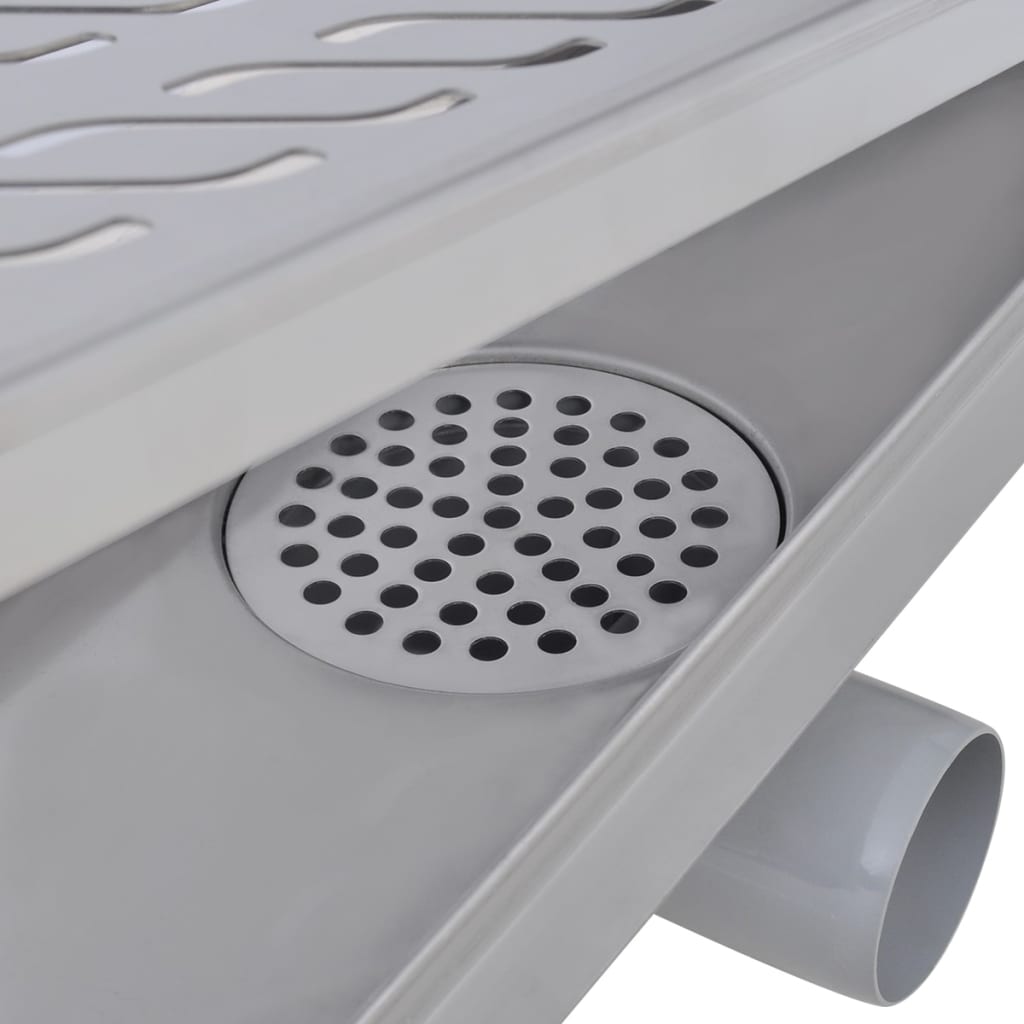 vidaXL Rigolă duș liniară, model ondulat, oțel inoxidabil, 630x140 mm vidaXL Rigolă duș liniară, model ondulat, oțel inoxidabil, 630x140 mm