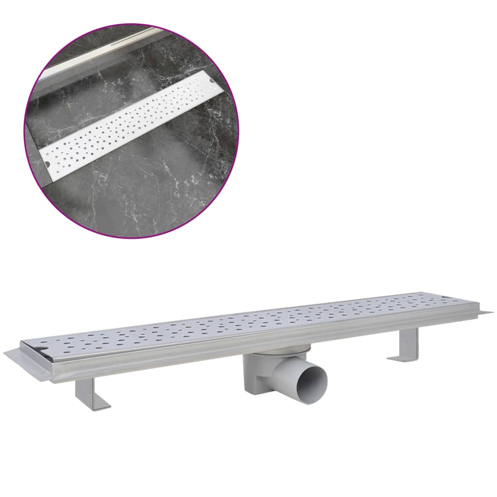 vidaXL Rigolă duș liniară, model bule, oțel inoxidabil, 630 x 140 mm vidaXL Rigolă duș liniară, model bule, oțel inoxidabil, 630 x 140 mm