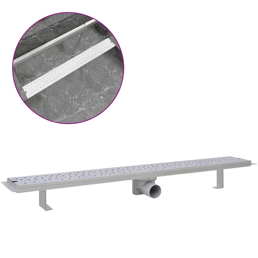 vidaXL Rigolă duș liniară, model bule, oțel inoxidabil, 930 x 140 mm vidaXL Rigolă duș liniară, model bule, oțel inoxidabil, 930 x 140 mm