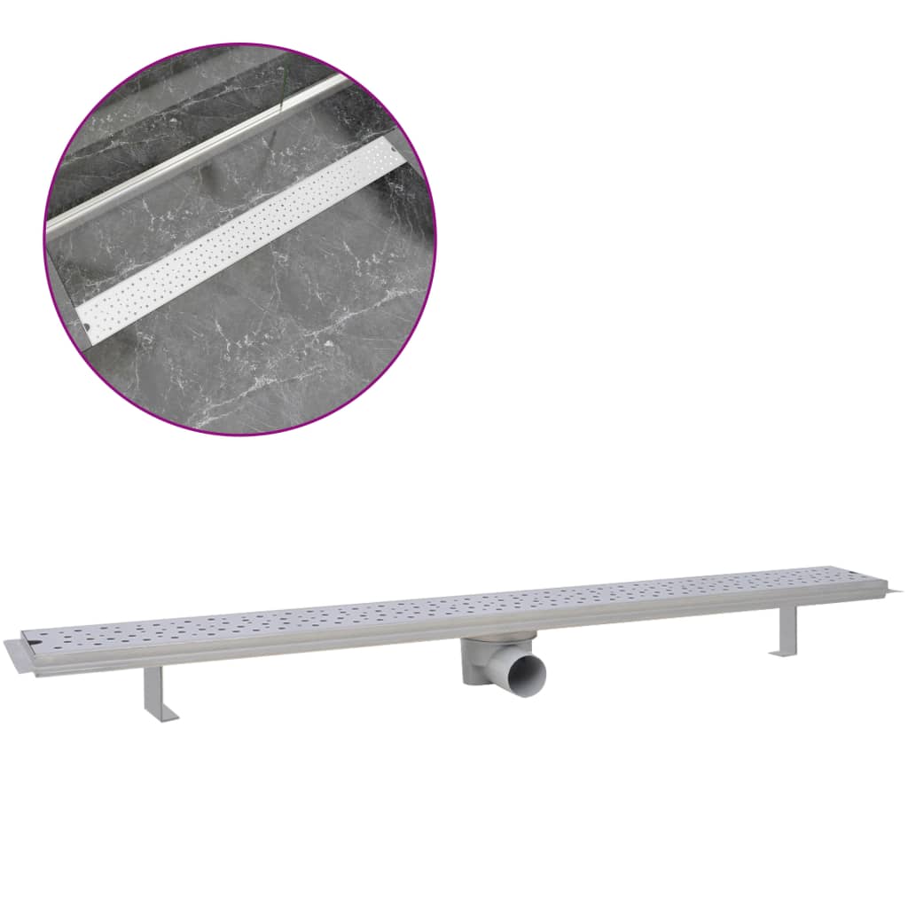 vidaXL Rigolă duș liniară, model bule, oțel inoxidabil, 1030 x 140 mm vidaXL Rigolă duș liniară, model bule, oțel inoxidabil, 1030 x 140 mm