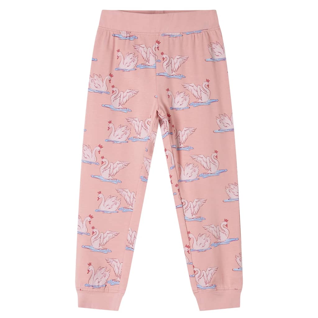 Pijamale pentru copii cu mâneci lungi roz deschis 116