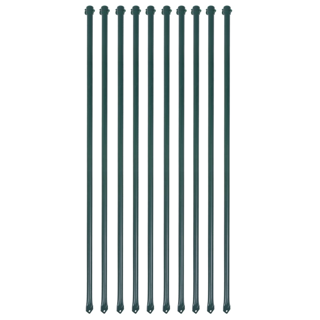 vidaXL Țăruși grădină, 10 buc, 1 m, metal, verde vidaXL Țăruși grădină, 10 buc, 1 m, metal, verde