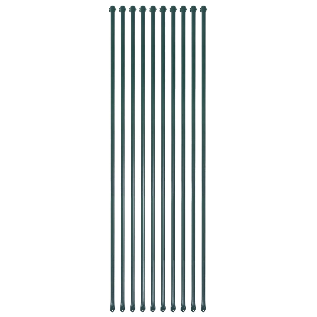 vidaXL Țăruși grădină, 10 buc, 1,5 m, metal, verde vidaXL Țăruși grădină, 10 buc, 1,5 m, metal, verde