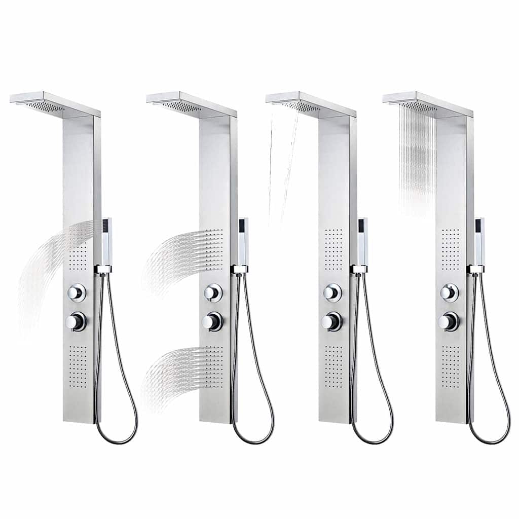 vidaXL Sistem panel de duș, pătrat, oțel inoxidabil vidaXL Sistem panel de duș, pătrat, oțel inoxidabil