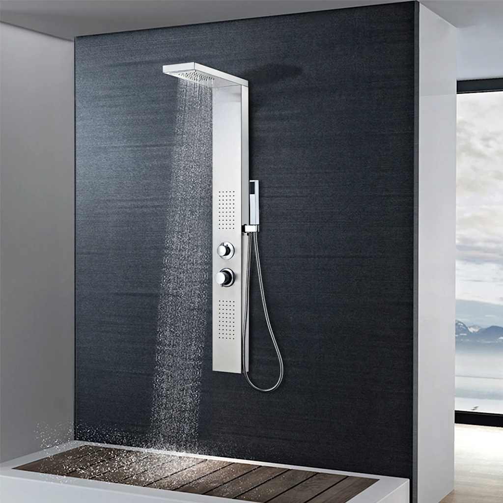 vidaXL Sistem panel de duș, pătrat, oțel inoxidabil vidaXL Sistem panel de duș, pătrat, oțel inoxidabil