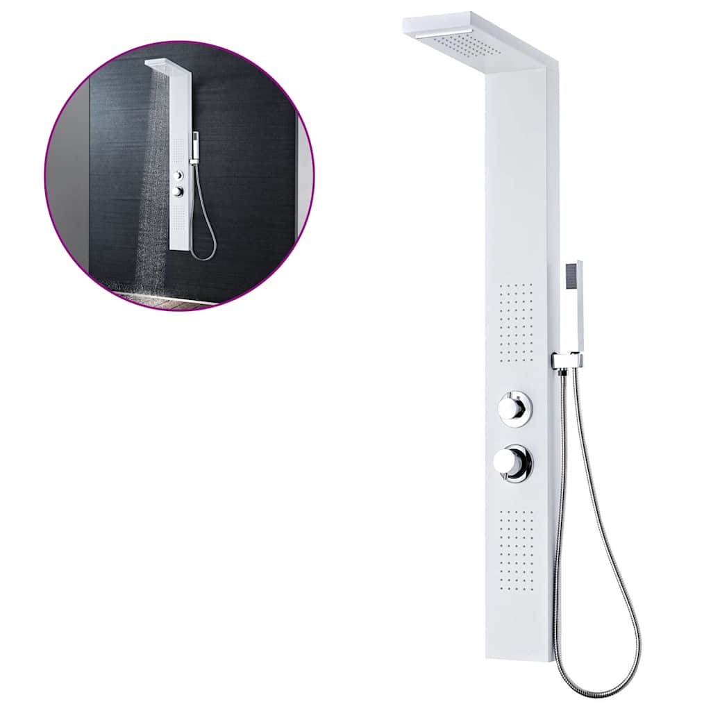 vidaXL Sistem panel de duș din aluminiu, alb mat vidaXL Sistem panel de duș din aluminiu, alb mat