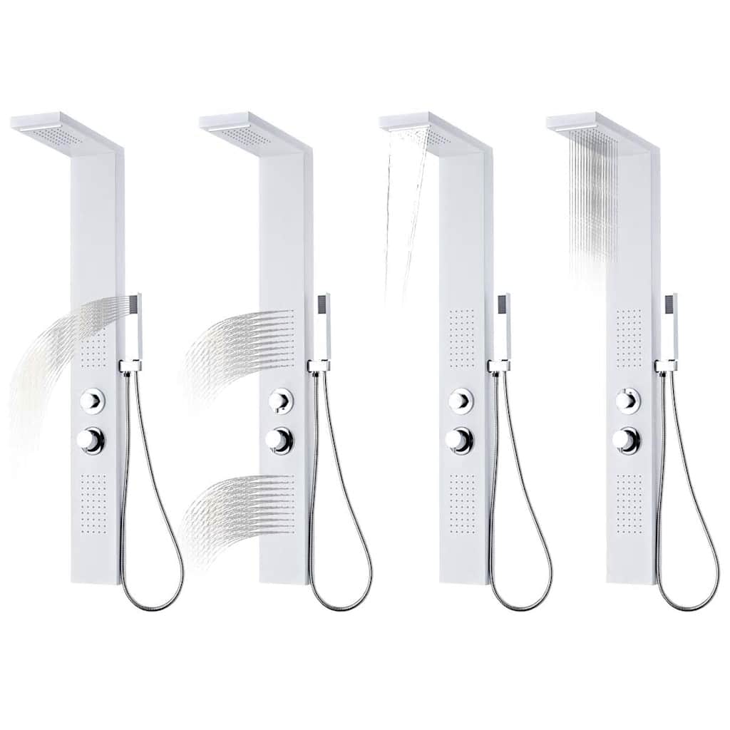 vidaXL Sistem panel de duș din aluminiu, alb mat vidaXL Sistem panel de duș din aluminiu, alb mat