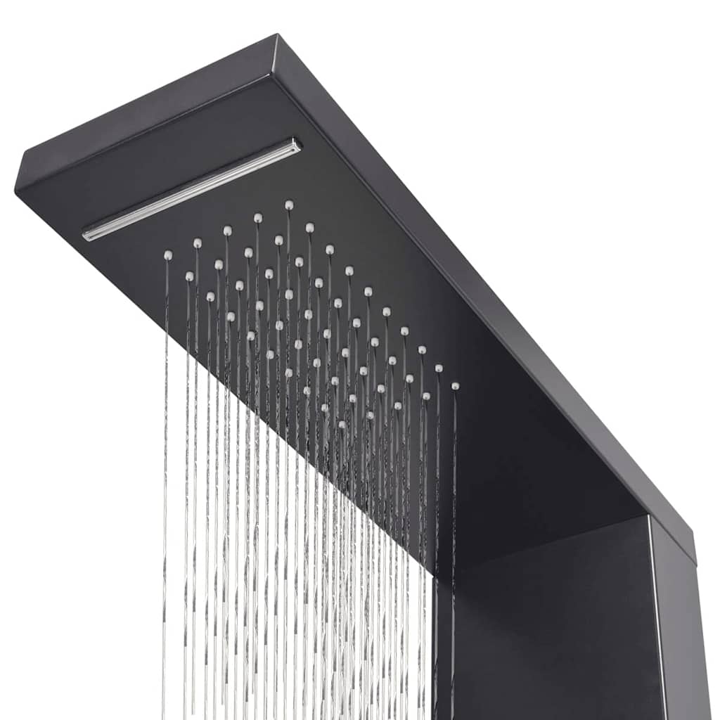 vidaXL Sistem panel de duș din aluminiu, negru mat vidaXL Sistem panel de duș din aluminiu, negru mat
