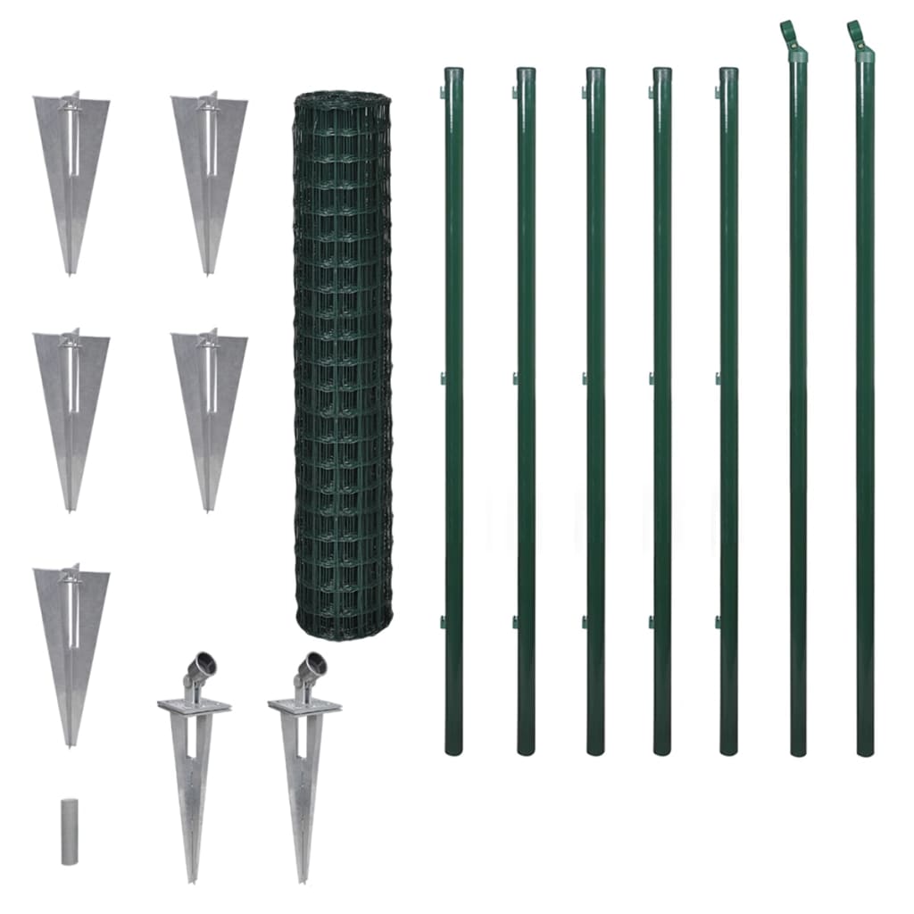 vidaXL Euro gard, verde, 10 x 1,7 m, oțel vidaXL Euro gard, verde, 10 x 1,7 m, oțel