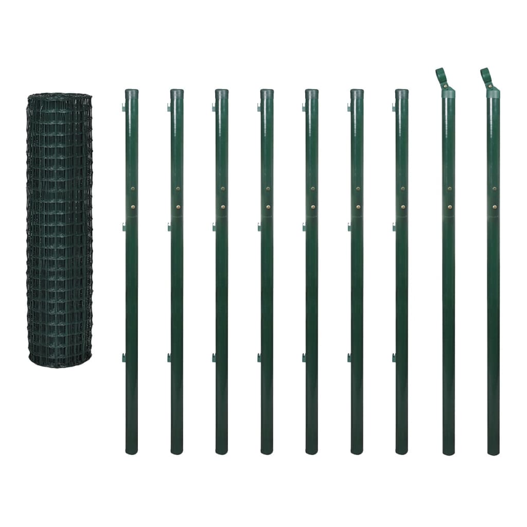 vidaXL Euro gard, verde, 10 x 1,7 m, oțel vidaXL Euro gard, verde, 10 x 1,7 m, oțel