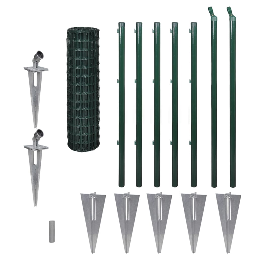 vidaXL Euro gard, verde, 10 x 1 m, oțel vidaXL Euro gard, verde, 10 x 1 m, oțel
