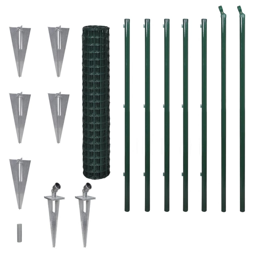 vidaXL Euro gard, verde, 10 x 1,5 m, oțel vidaXL Euro gard, verde, 10 x 1,5 m, oțel