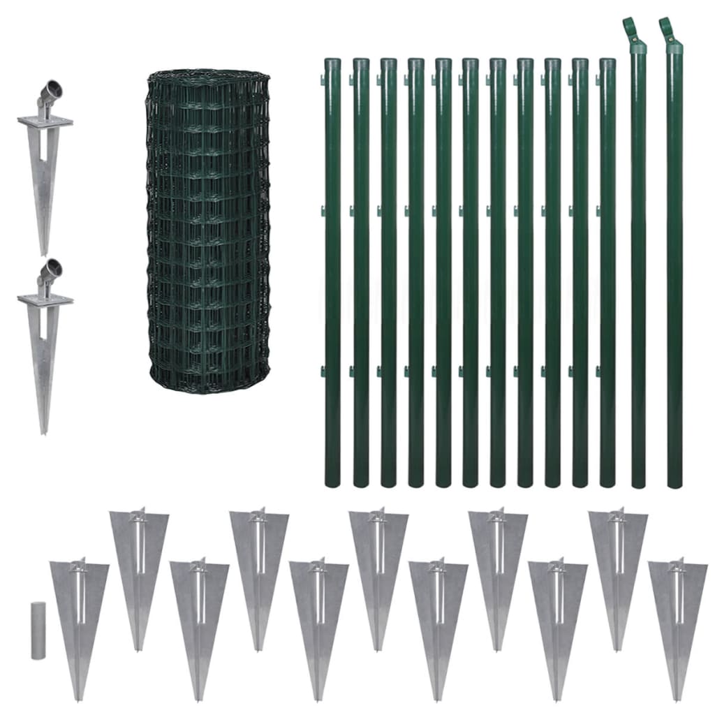 vidaXL Euro gard, verde, 25 x 1 m, oțel vidaXL Euro gard, verde, 25 x 1 m, oțel