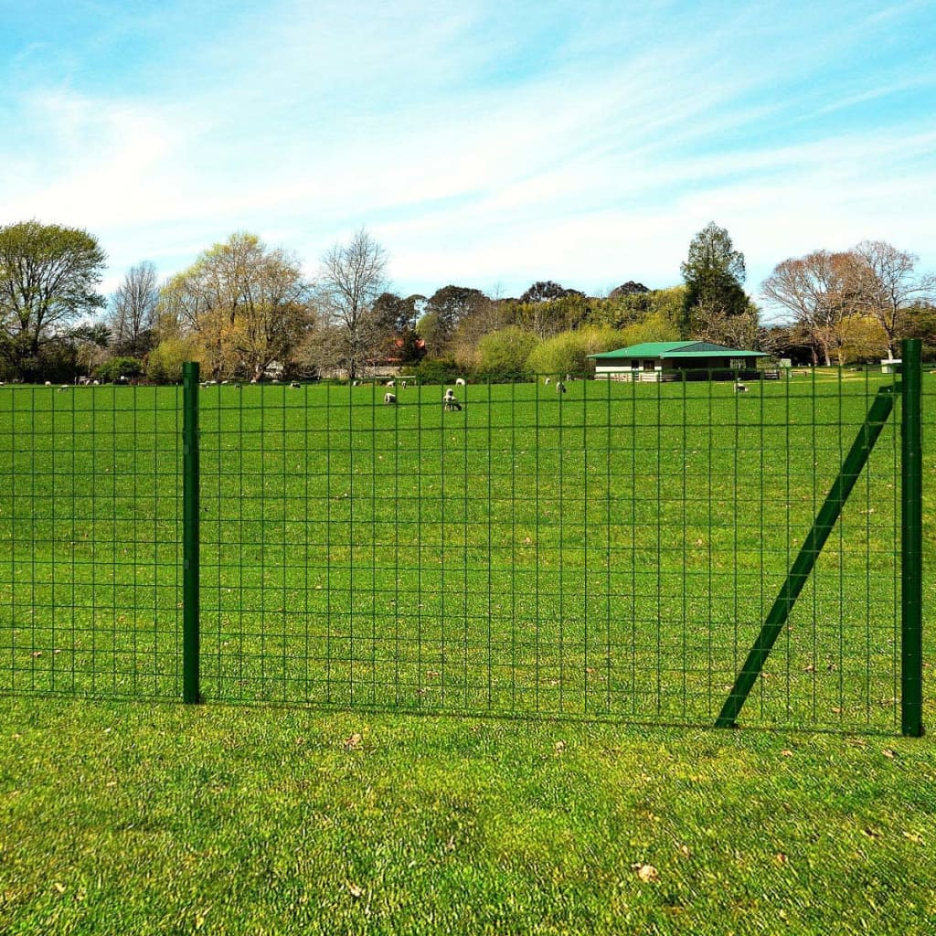 vidaXL Euro gard, verde, 25 x 1 m, oțel vidaXL Euro gard, verde, 25 x 1 m, oțel