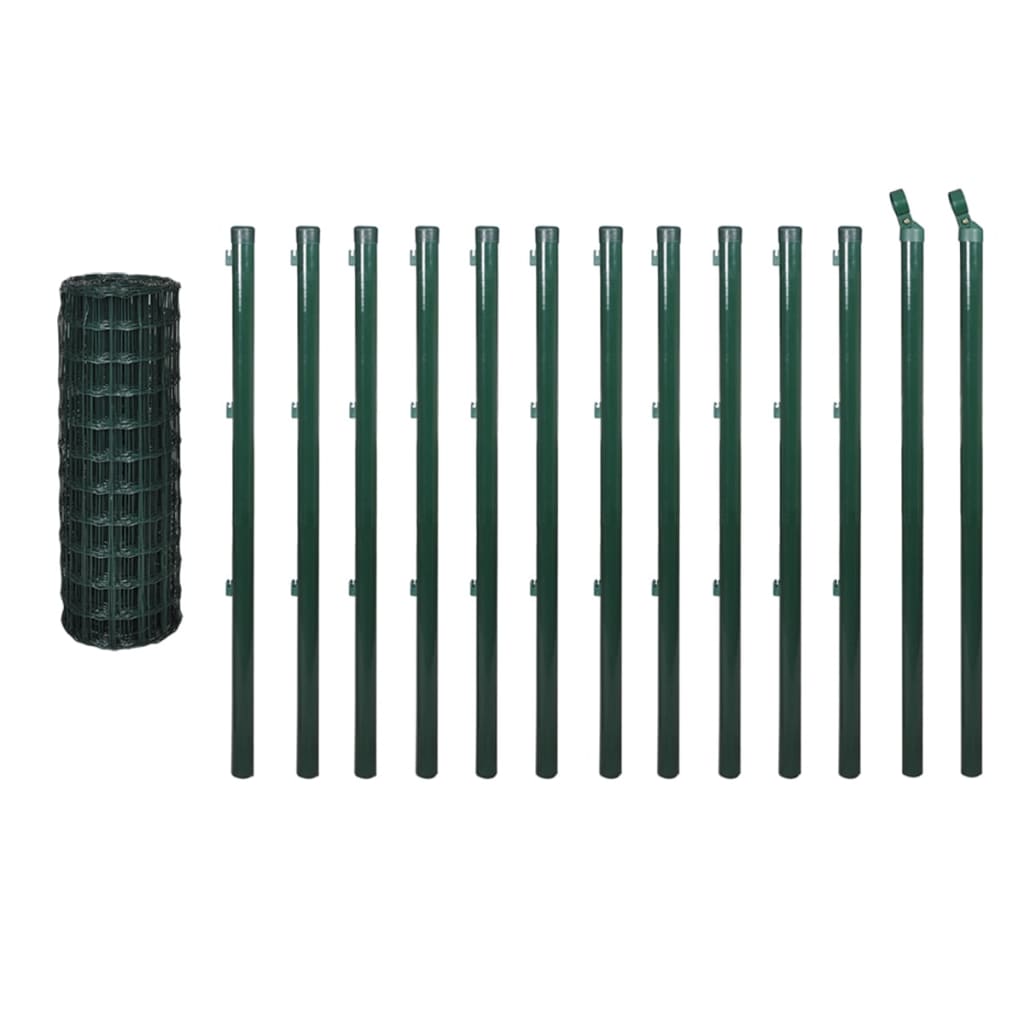 vidaXL Euro gard, verde, 25 x 0,8 m, oțel vidaXL Euro gard, verde, 25 x 0,8 m, oțel