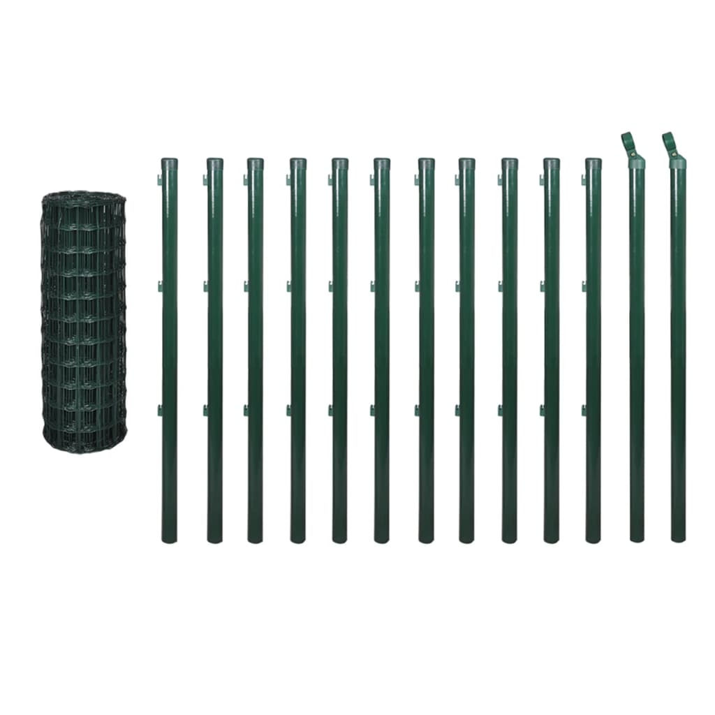 vidaXL Euro gard, verde, 25 x 1 m, oțel vidaXL Euro gard, verde, 25 x 1 m, oțel
