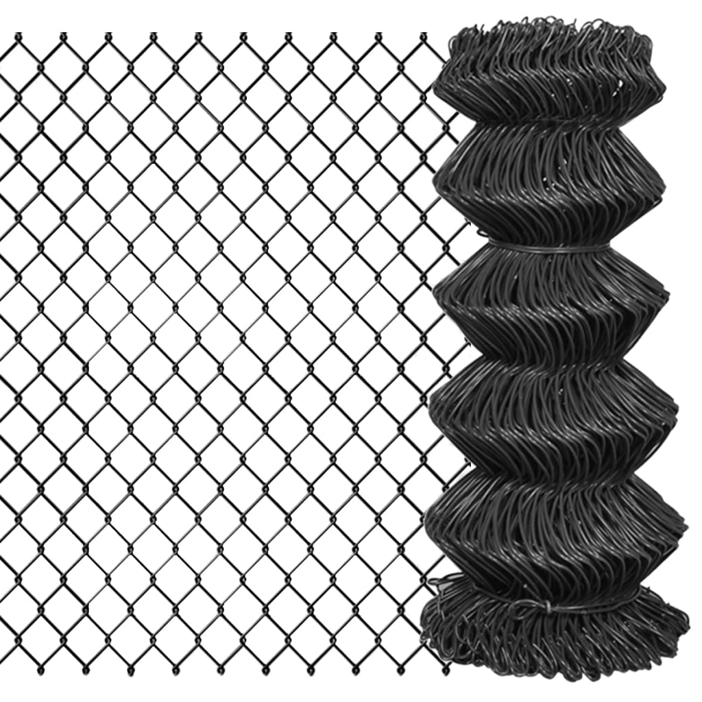 vidaXL Gard plasă de sârmă, gri, 25 x 0,8 m, oțel vidaXL Gard plasă de sârmă, gri, 25 x 0,8 m, oțel