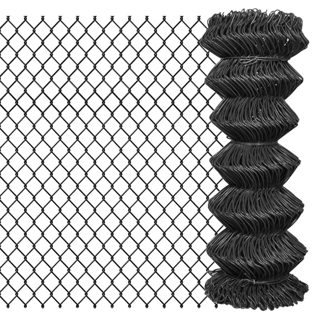 vidaXL Gard plasă de sârmă, gri, 25 x 1 m, oțel vidaXL Gard plasă de sârmă, gri, 25 x 1 m, oțel
