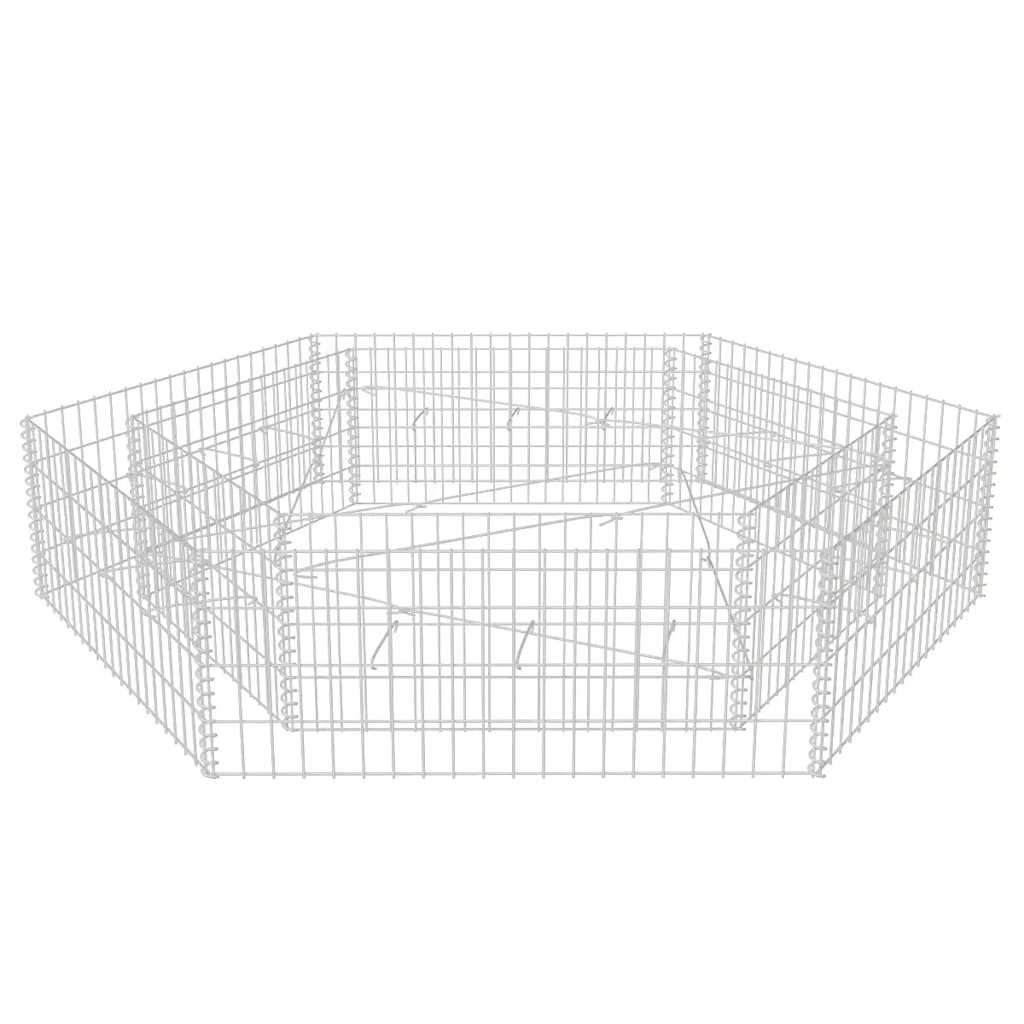 vidaXL Strat înălțat gabion hexagonal, 200 x 173 x 40 cm