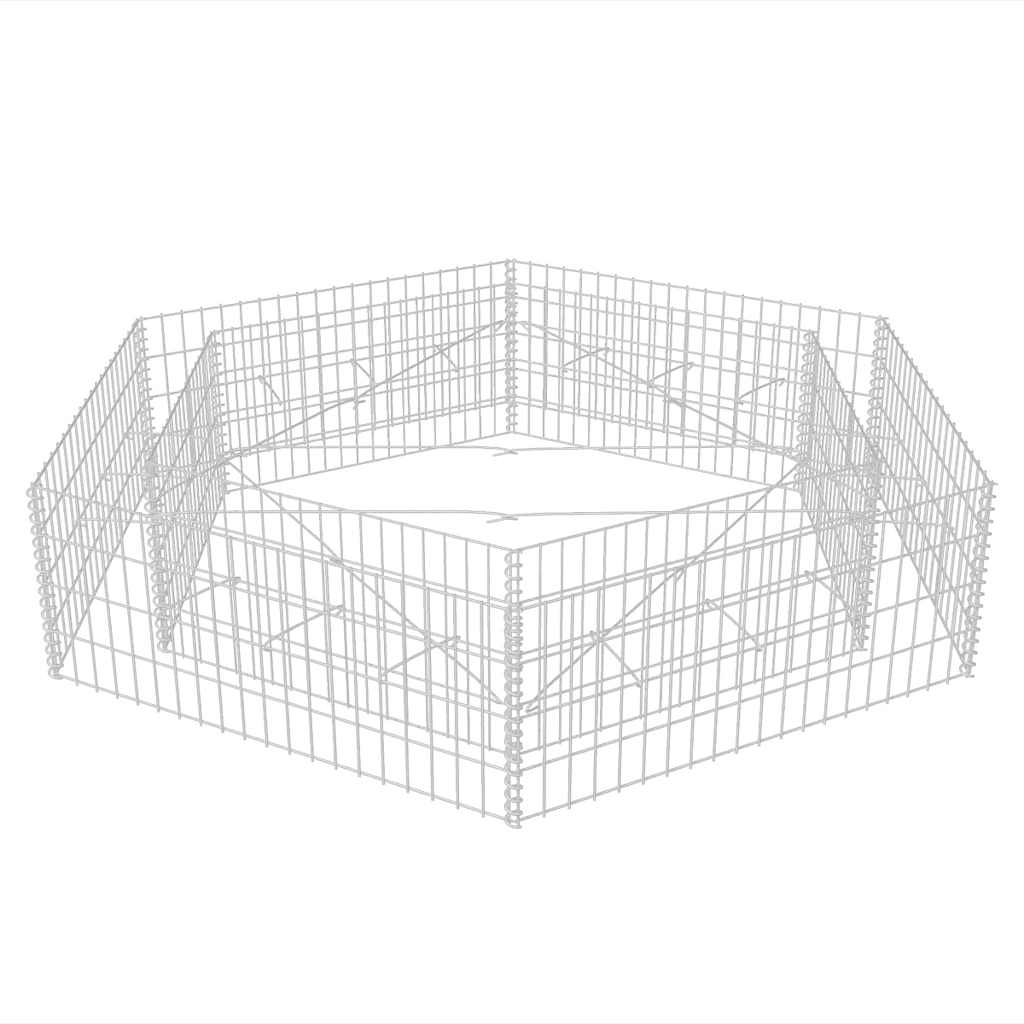 vidaXL Strat înălțat gabion hexagonal, 200 x 173 x 40 cm