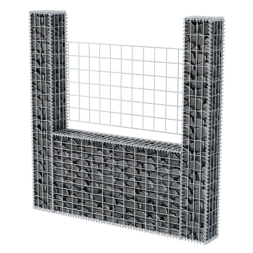 vidaXL Coș gabion în formă de U, 160 x 20 x 150 cm, oțel galvanizat