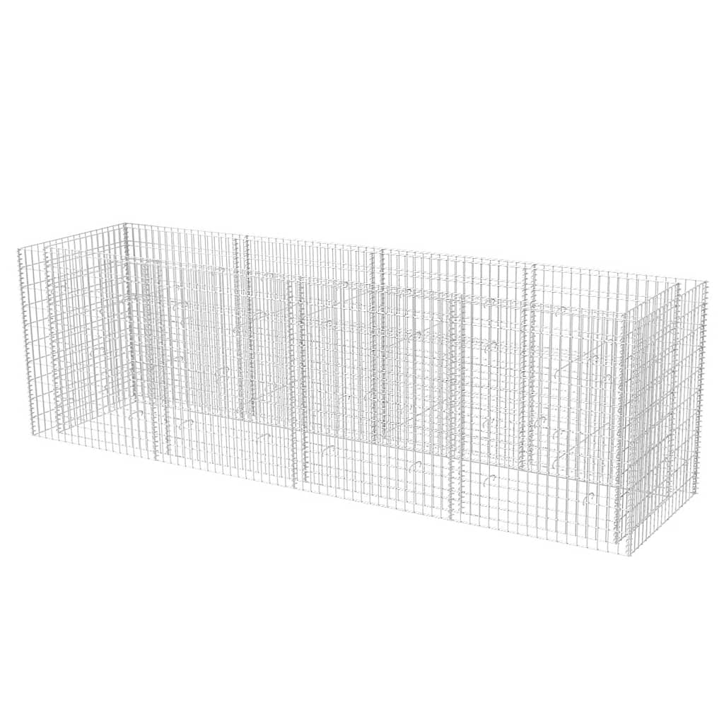vidaXL Strat înălțat gabion, 360 x 90 x 100 cm, oțel