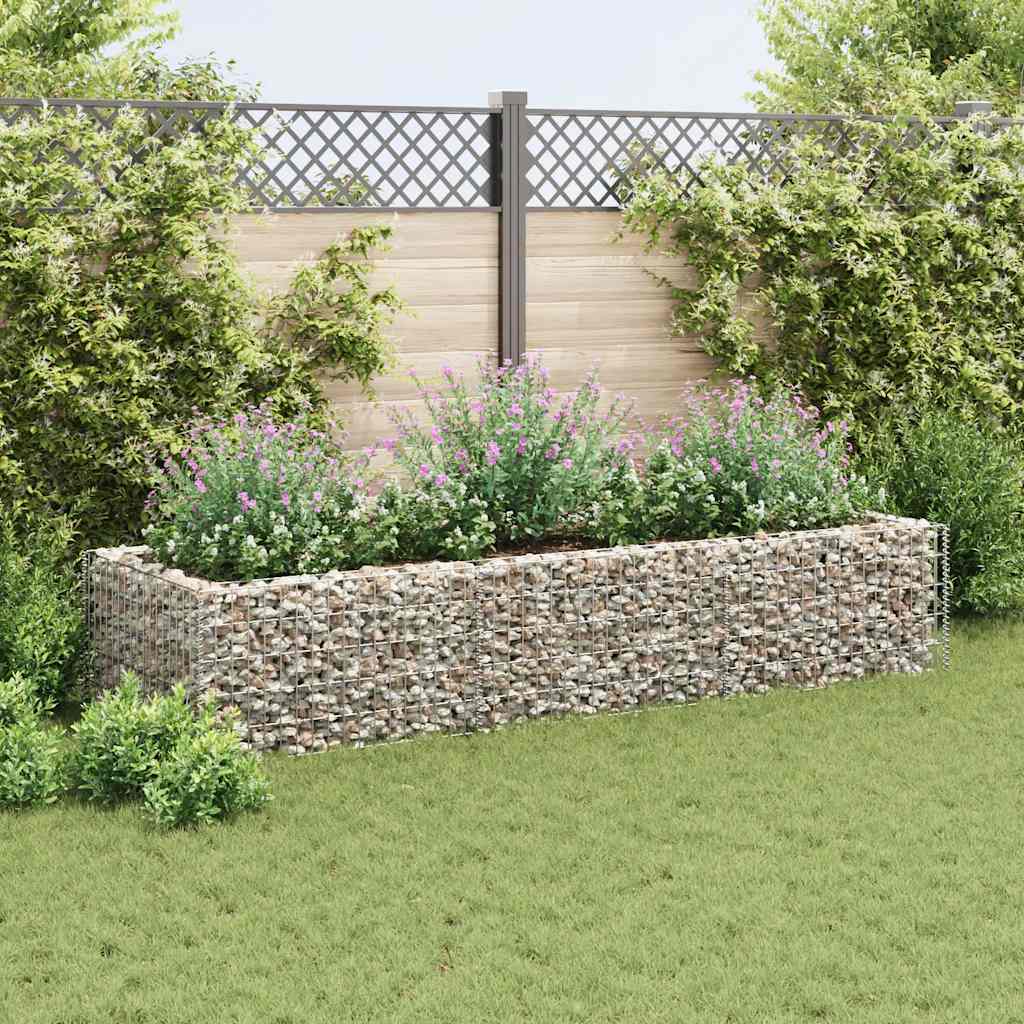 vidaXL Strat înălțat gabion, 270 x 90 x 50 cm, oțel
