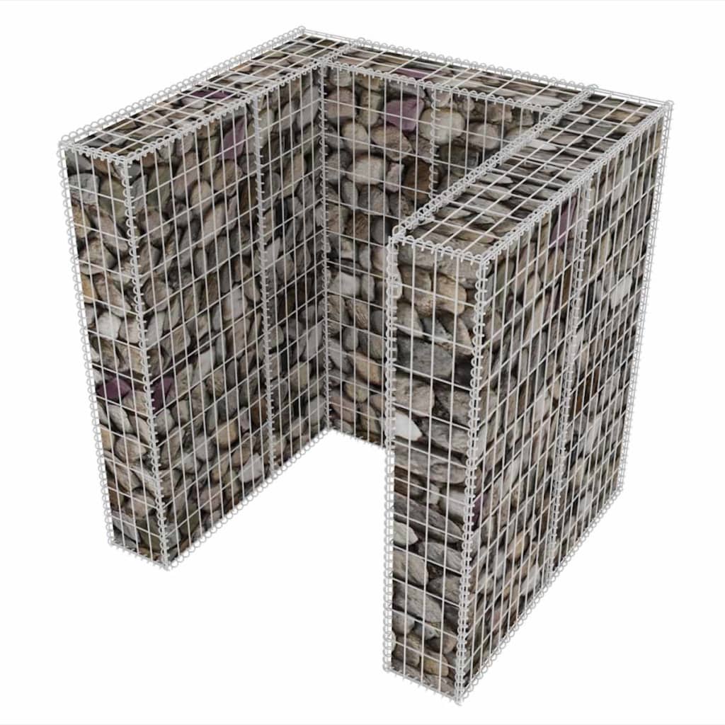 vidaXL Gabion unic îngrădire pubelă, oțel, 110 x 100 x 120 cm vidaXL Gabion unic îngrădire pubelă, oțel, 110 x 100 x 120 cm