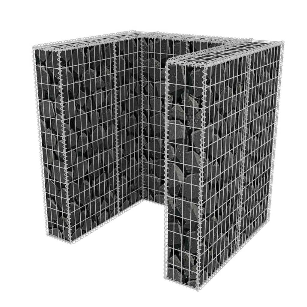 vidaXL Gabion unic îngrădire pubelă, oțel, 110 x 100 x 120 cm vidaXL Gabion unic îngrădire pubelă, oțel, 110 x 100 x 120 cm