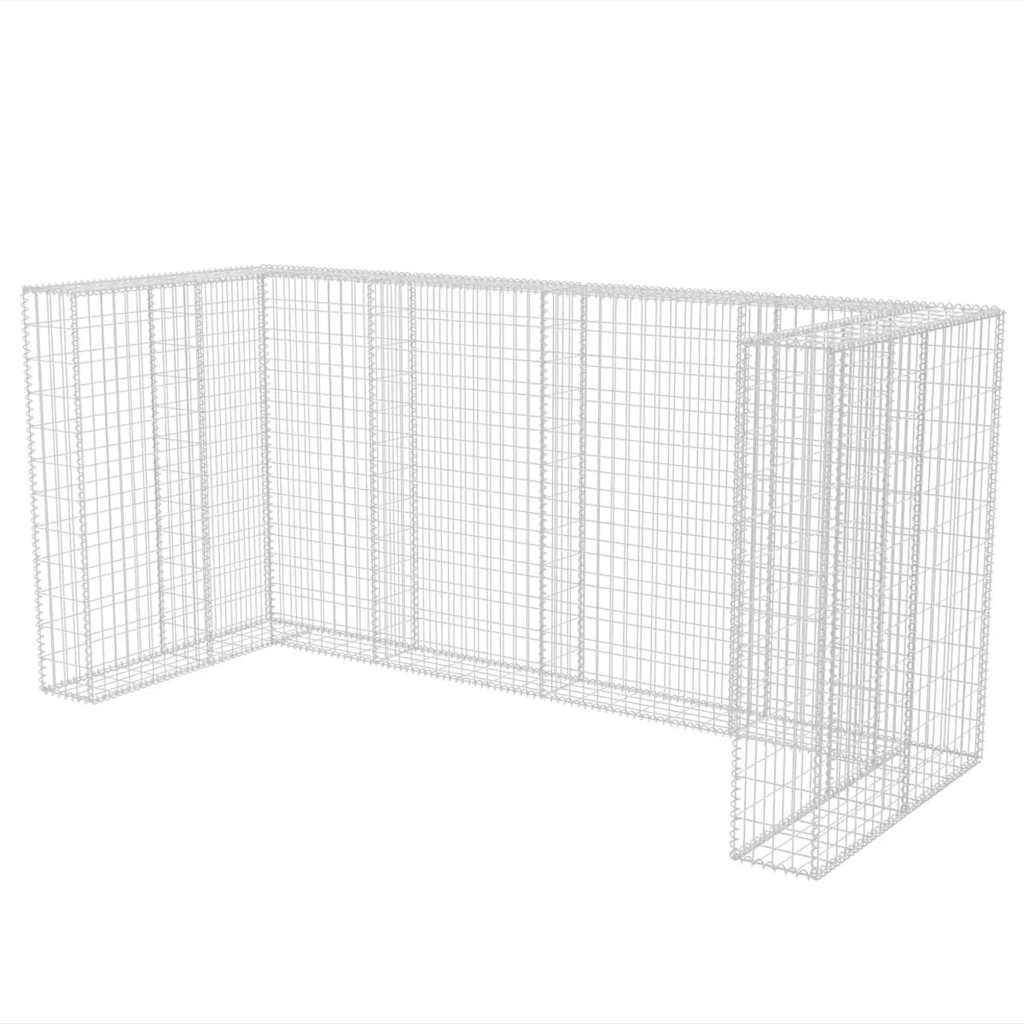 vidaXL Gabion triplu îngrădire pubelă, oțel, 250 x 100 x 120 cm vidaXL Gabion triplu îngrădire pubelă, oțel, 250 x 100 x 120 cm