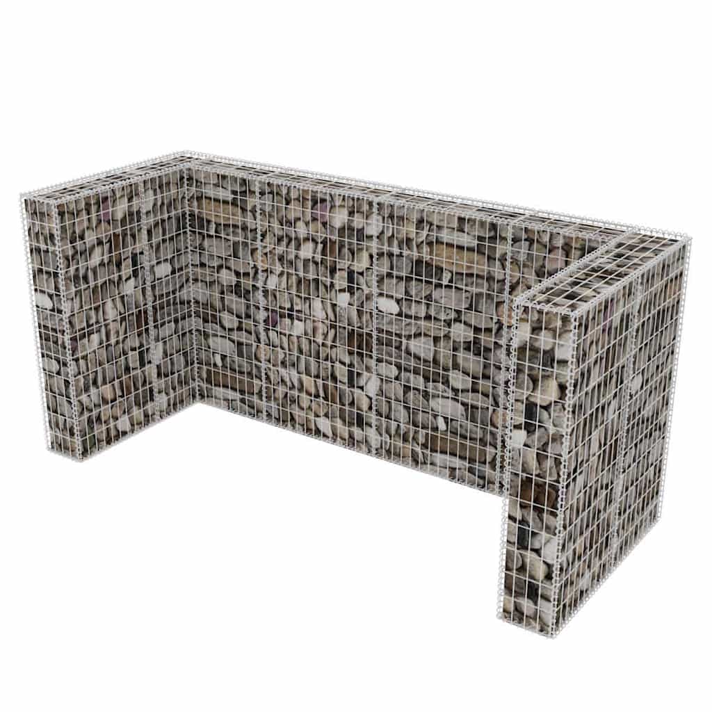 vidaXL Gabion triplu îngrădire pubelă, oțel, 250 x 100 x 120 cm vidaXL Gabion triplu îngrădire pubelă, oțel, 250 x 100 x 120 cm