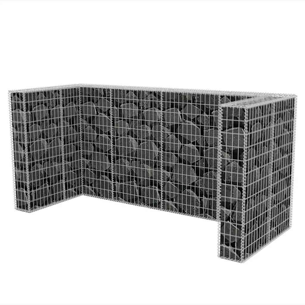 vidaXL Gabion triplu îngrădire pubelă, oțel, 250 x 100 x 120 cm vidaXL Gabion triplu îngrădire pubelă, oțel, 250 x 100 x 120 cm