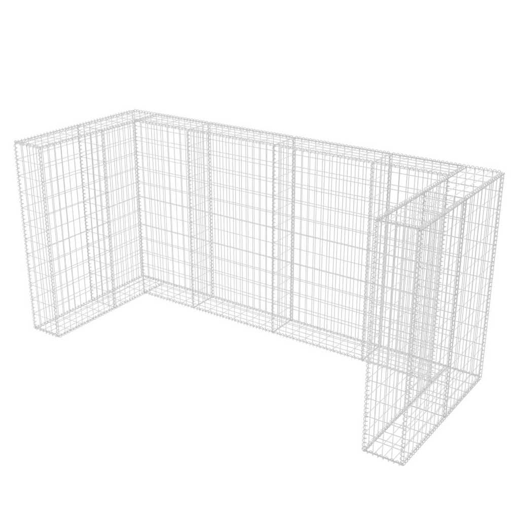 vidaXL Gabion triplu îngrădire pubelă, oțel, 250 x 100 x 120 cm vidaXL Gabion triplu îngrădire pubelă, oțel, 250 x 100 x 120 cm
