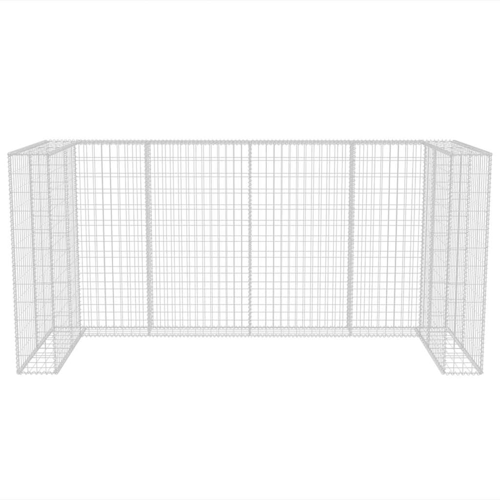 vidaXL Gabion triplu îngrădire pubelă, oțel, 250 x 100 x 120 cm vidaXL Gabion triplu îngrădire pubelă, oțel, 250 x 100 x 120 cm