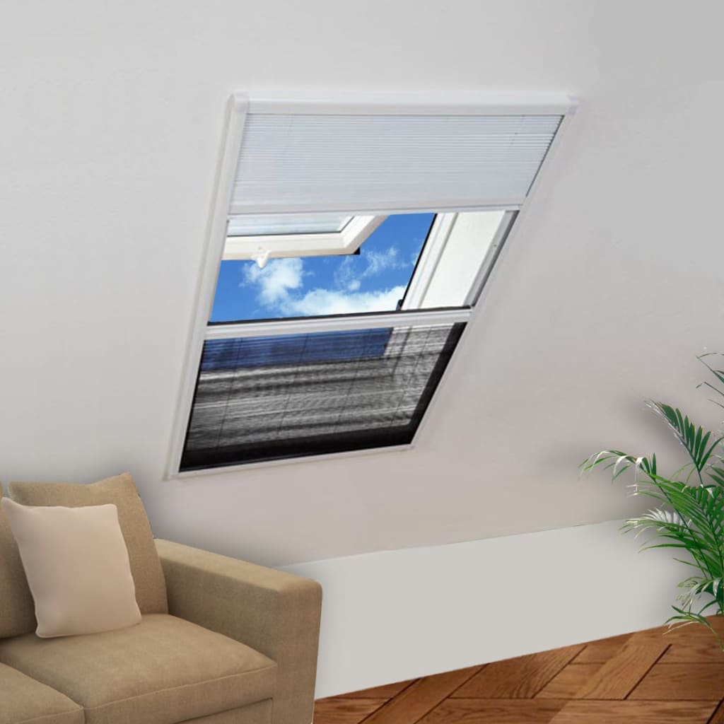 vidaXL Ecran insecte pentru ferestre, cu umbrar, aluminiu, 80x120 cm vidaXL Ecran insecte pentru ferestre, cu umbrar, aluminiu, 80x120 cm