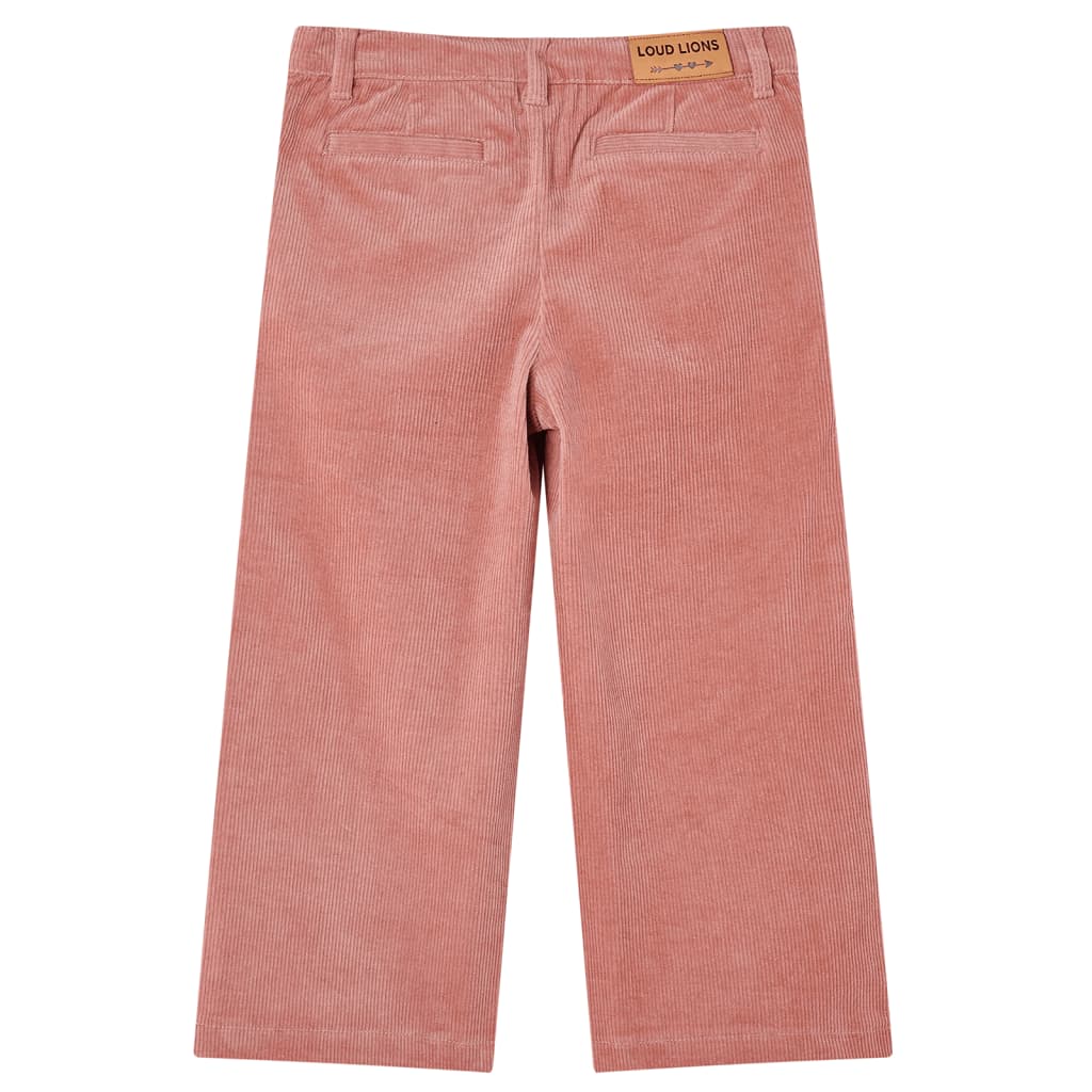 Pantaloni pentru copii din velur, roz antichizat, 128 Pantaloni pentru copii din velur, roz antichizat, 128