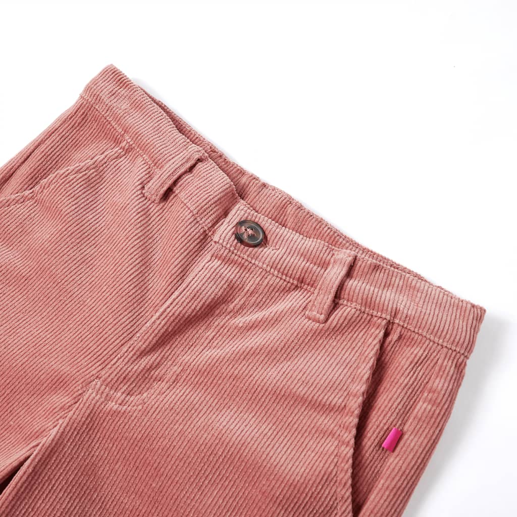 Pantaloni pentru copii din velur, roz antichizat, 128 Pantaloni pentru copii din velur, roz antichizat, 128