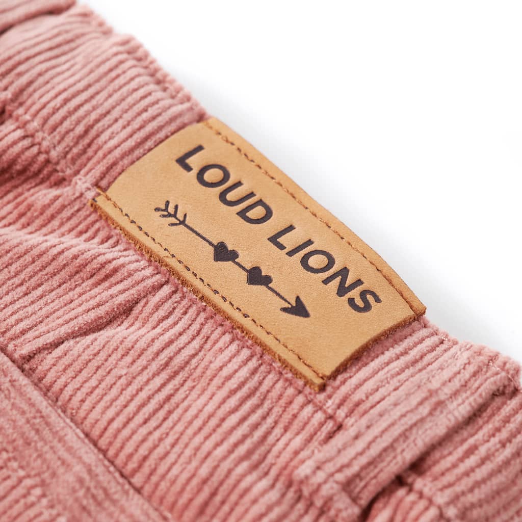 Pantaloni pentru copii din velur, roz antichizat, 128 Pantaloni pentru copii din velur, roz antichizat, 128