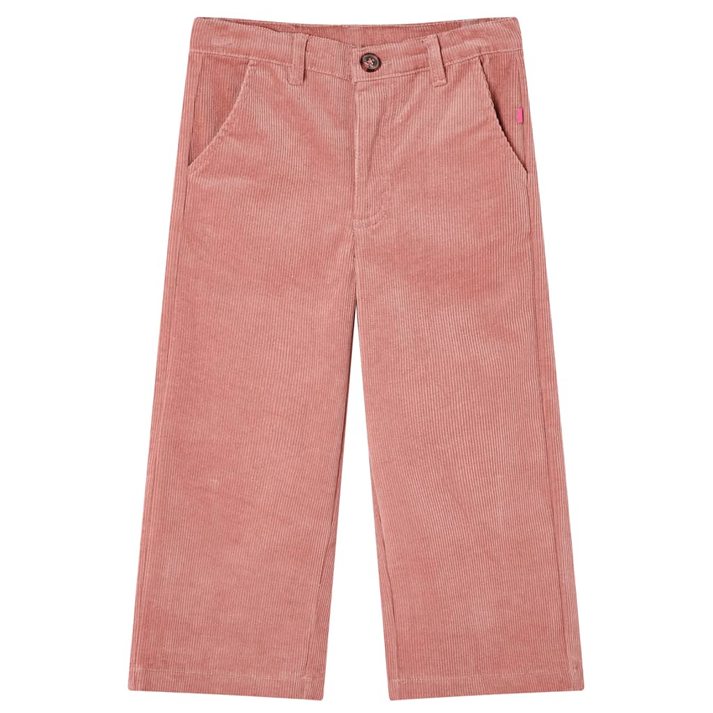 Pantaloni pentru copii din velur, roz antichizat, 140 Pantaloni pentru copii din velur, roz antichizat, 140