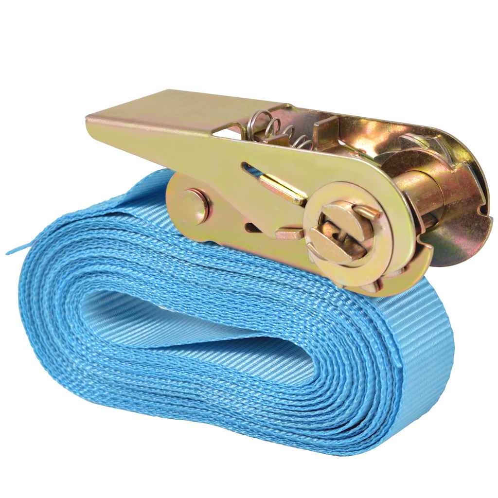 vidaXL Chingi fixare cu clichet 4 buc, 0,8 tone, 6 m x 25 mm, albastru vidaXL Chingi fixare cu clichet 4 buc, 0,8 tone, 6 m x 25 mm, albastru