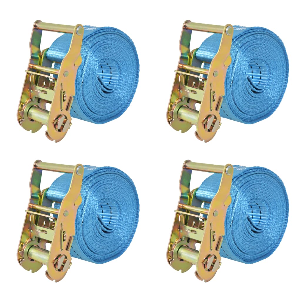 vidaXL Chingi fixare cu clichet, 4 buc, albastru, 2 tone, 6 m x 38 mm vidaXL Chingi fixare cu clichet, 4 buc, albastru, 2 tone, 6 m x 38 mm