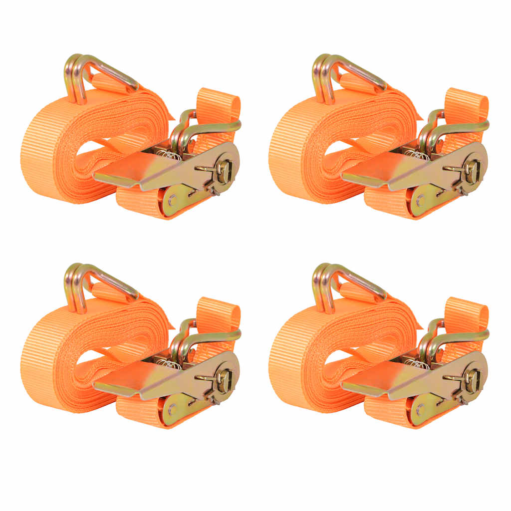 vidaXL Chingi fixare cu clichet, 4 buc, 0,4 tone 6 mx25 mm, portocaliu vidaXL Chingi fixare cu clichet, 4 buc, 0,4 tone 6 mx25 mm, portocaliu