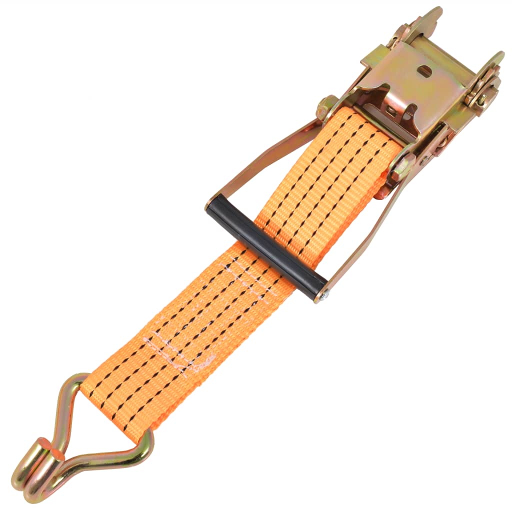 vidaXL Chingi fixare cu clichet, 10 buc, 2 tone, 8m x 50mm, portocaliu vidaXL Chingi fixare cu clichet, 10 buc, 2 tone, 8m x 50mm, portocaliu