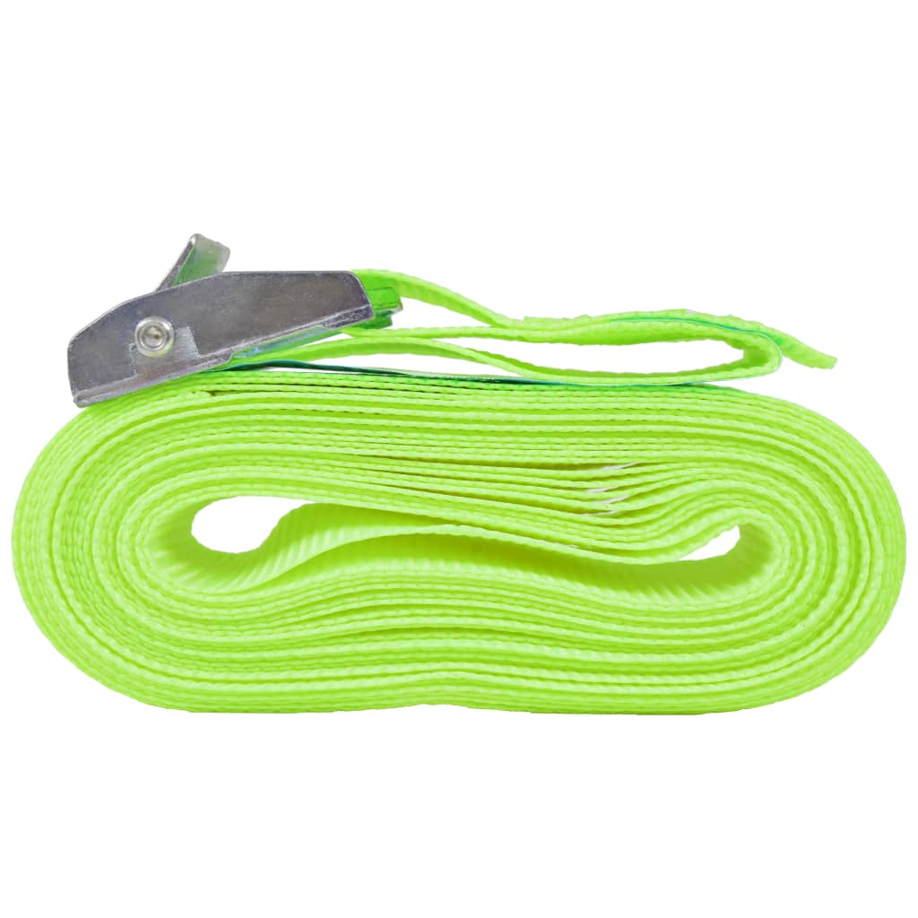 vidaXL Curele 10 buc, 0,25 tone, 5 m x 25 mm, verde fluorescent vidaXL Curele 10 buc, 0,25 tone, 5 m x 25 mm, verde fluorescent