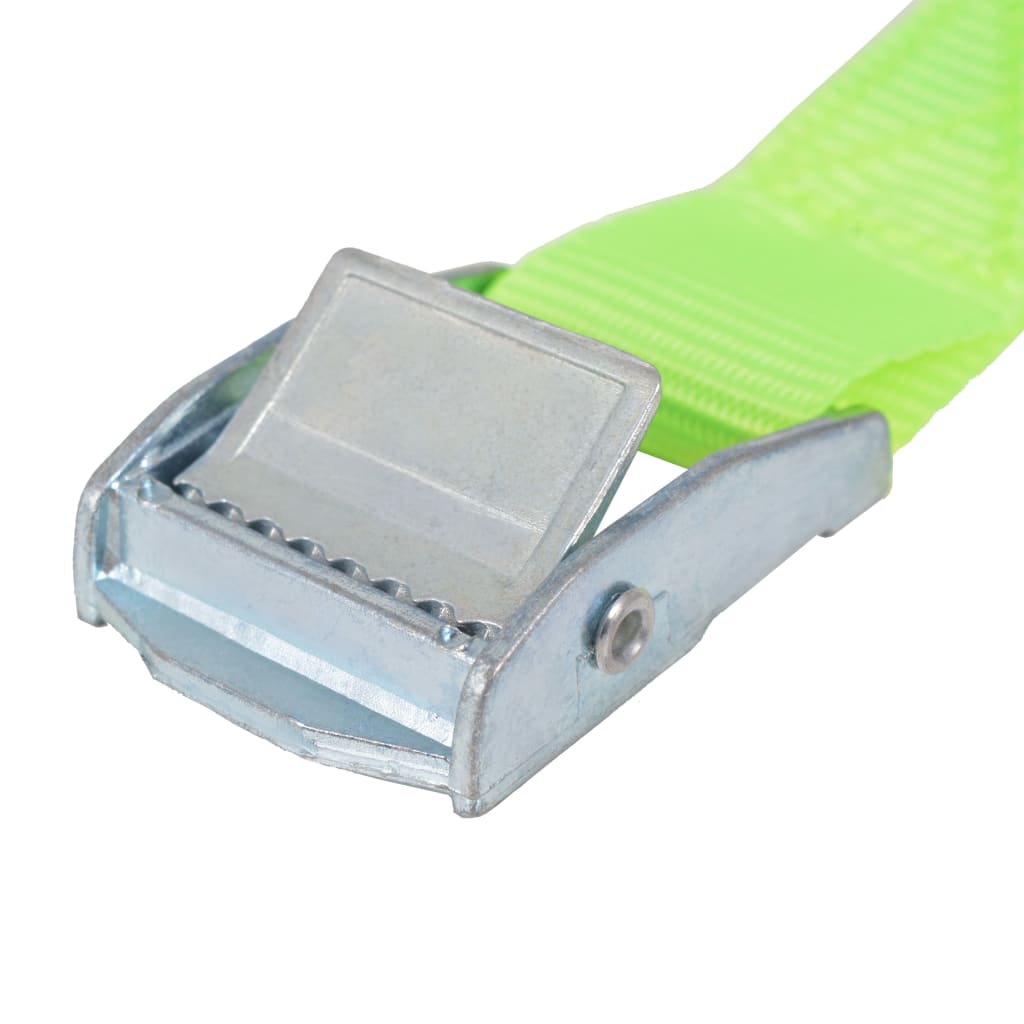 vidaXL Curele 10 buc, 0,25 tone, 5 m x 25 mm, verde fluorescent vidaXL Curele 10 buc, 0,25 tone, 5 m x 25 mm, verde fluorescent