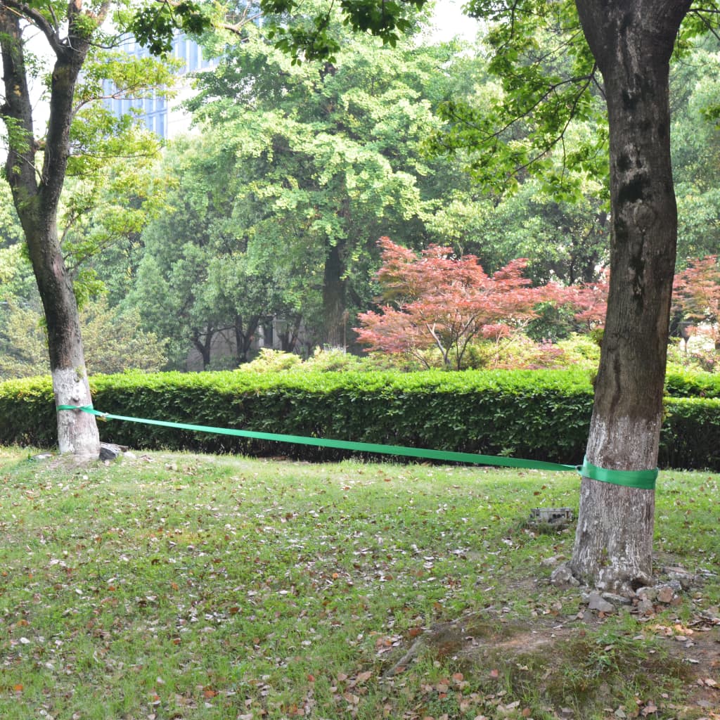 vidaXL Coardă echilibru, 15 m x 50 mm, 150 kg, verde