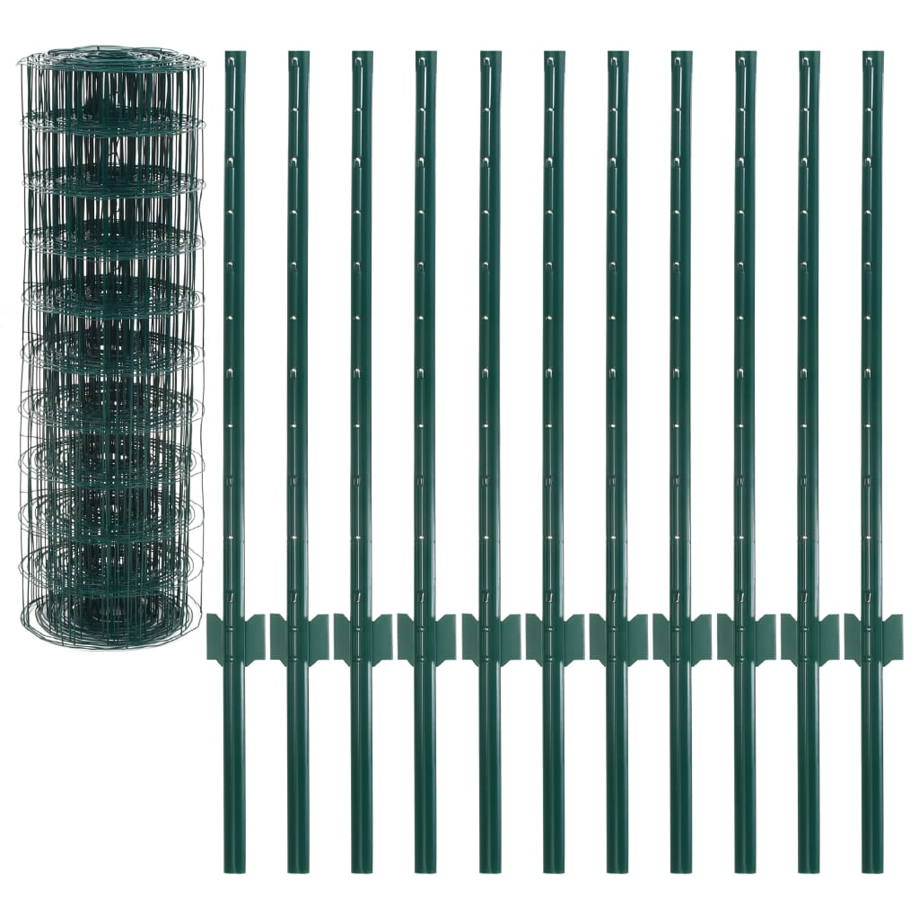 vidaXL Gard Euro, verde, 20 x 0,8 m, oțel vidaXL Gard Euro, verde, 20 x 0,8 m, oțel