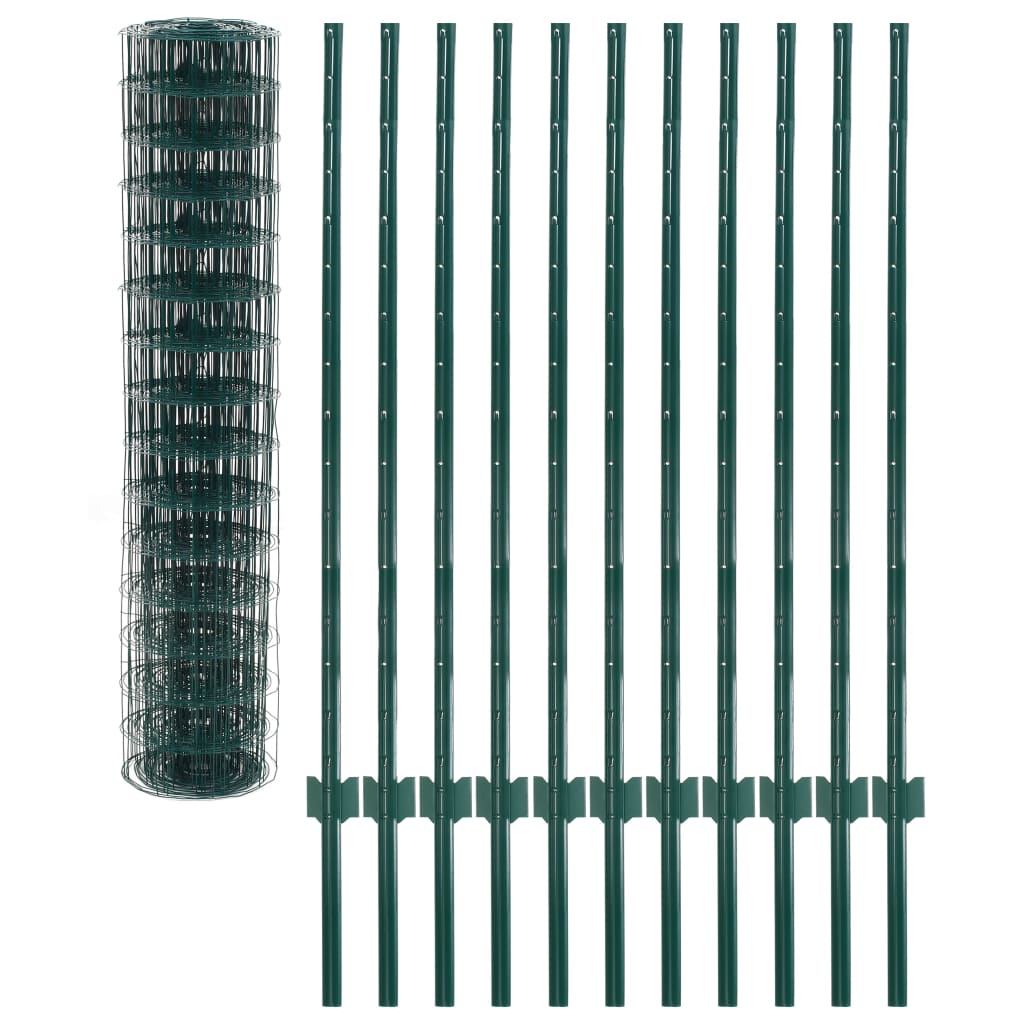 vidaXL Gard Euro, verde, 20 x 1,2 m, oțel vidaXL Gard Euro, verde, 20 x 1,2 m, oțel