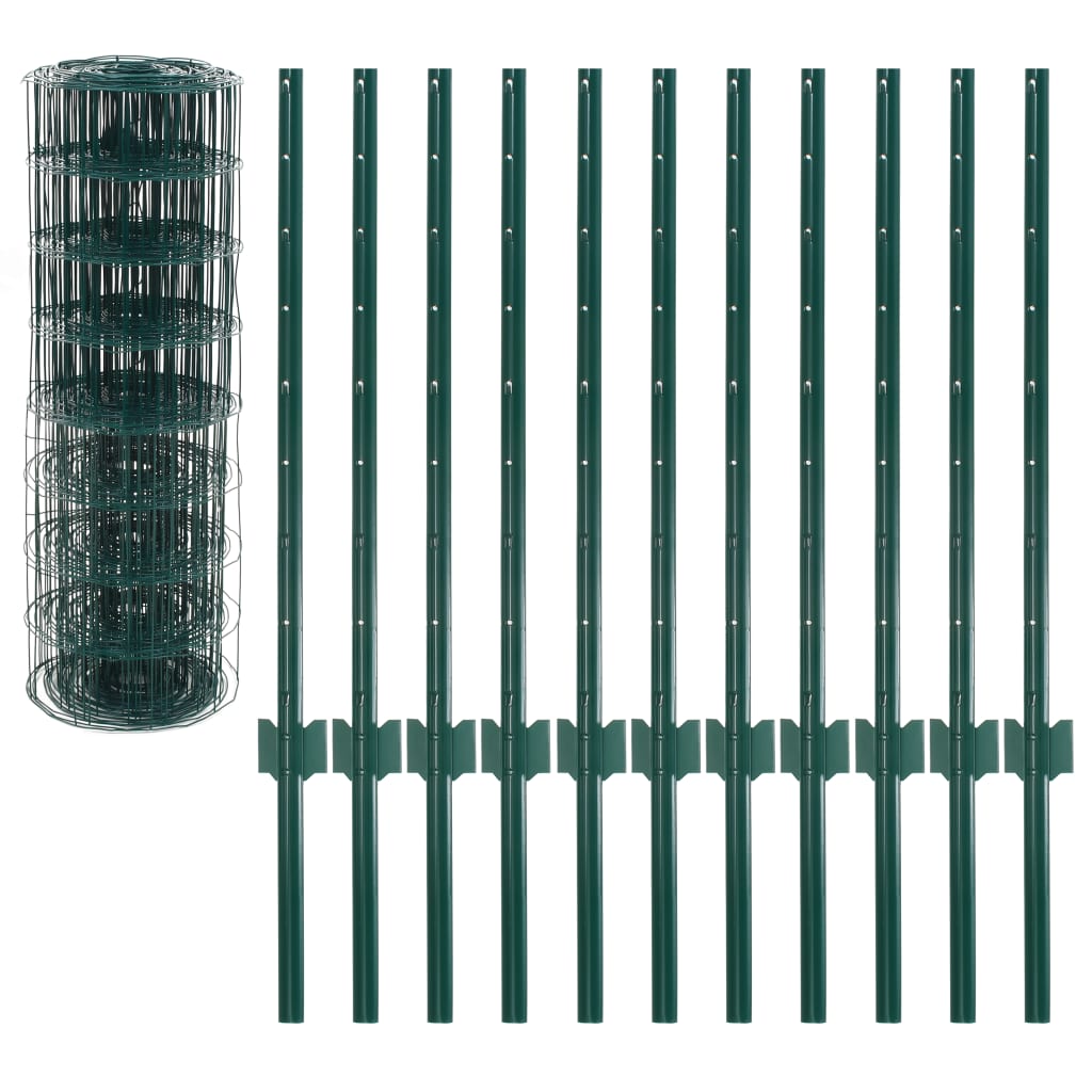 vidaXL Gard Euro, verde, 20 x 0,8 m, oțel vidaXL Gard Euro, verde, 20 x 0,8 m, oțel