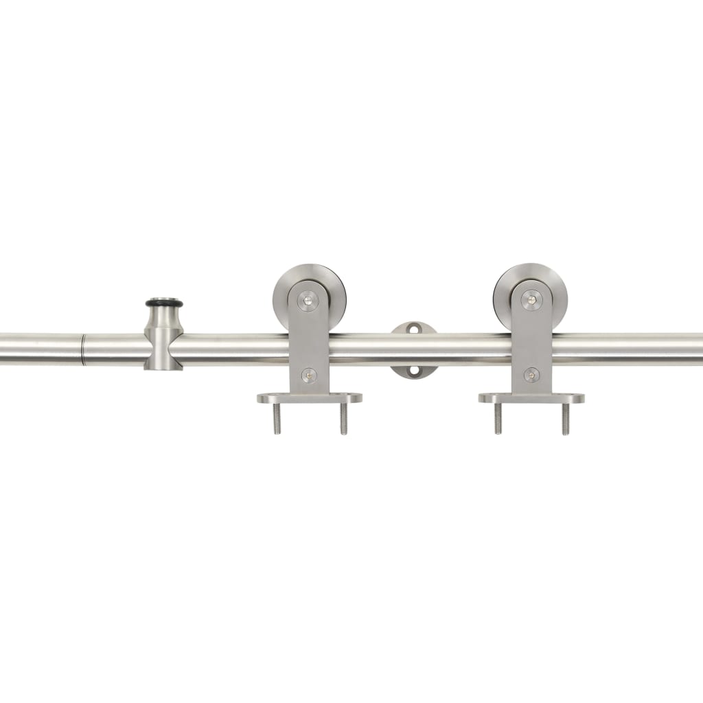 vidaXL Set piese pentru ușă glisantă, argintiu, 183 cm oțel inoxidabil